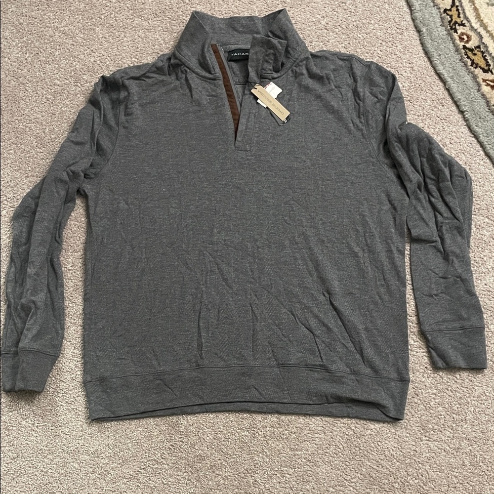 Tahari Charcoal Zip-Up Sweater
